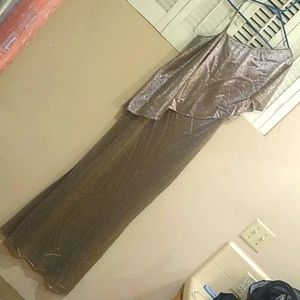 Lauren Ralph Lauren gold evening dress Size 10 wedding holidays Christmas NWT